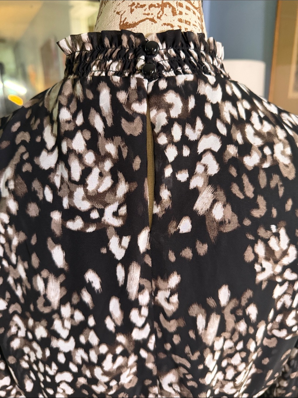 NWT Nine West Belted Mock Neck Animal Print Mini Dress Medium - Picture 7 of 15